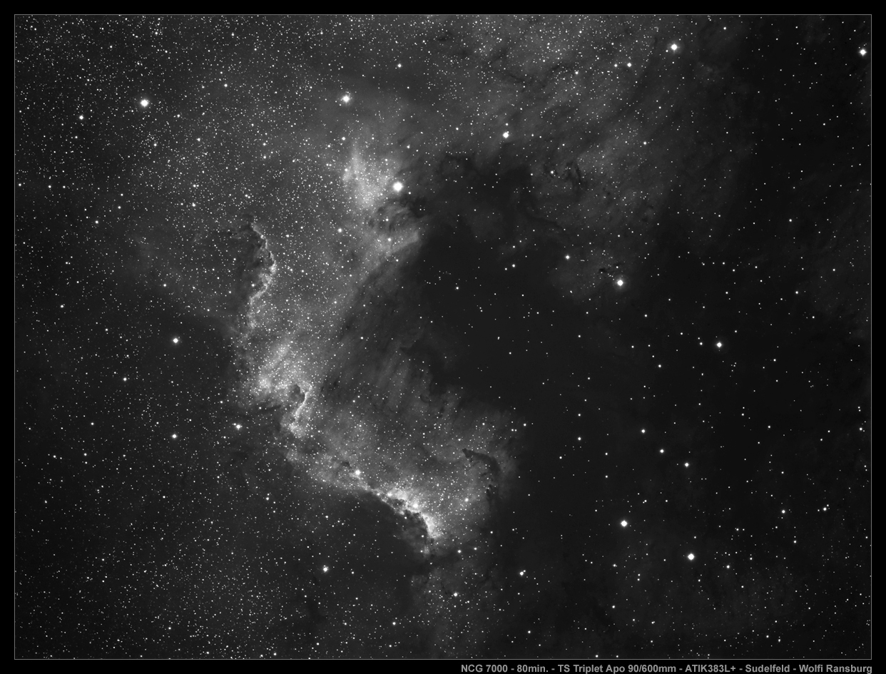 NGC 7000 durch den TS Triplet Apo 90/600mm