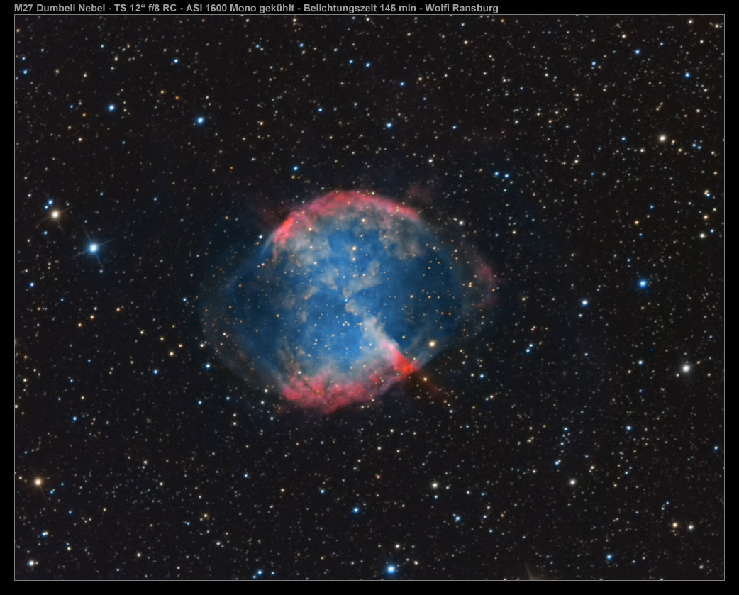 M27 Hantelnebel - ASI 1600 Cooled - TS 12" f8 RC Astrograph