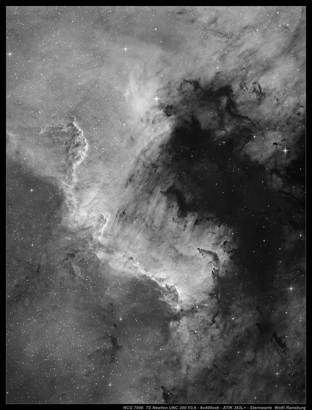 NGC 7000 Nordamerikanebel TS 200mm f5 Carbon Newton
